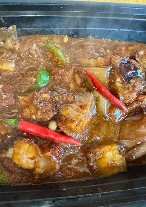 A picture of Crispy Pork Belly Binagoongan.