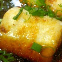 A picture of Easy Shallow-Fried Tofu with Mentsuyu.