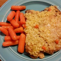 A picture of Ain't No Thang Pork Chops and Rice.