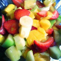 A picture of mango fruit salad.