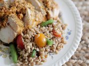 A picture of chicken and farro