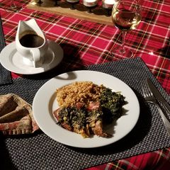 A picture of Pork Loin Stuffed Spinach and Emmenthaler Cheese.