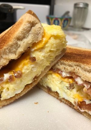 A picture of The humble bacon, egg, and cheese sandwich.