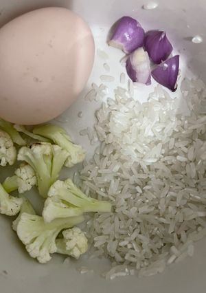 Foto resep Mpasi 6M+ Bubur Telur ayam kampung + Bunga Kol