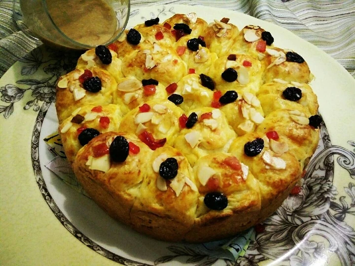 Cara Gampang Membuat Resep Roti Sarang Lebah (Bee hives bun) wih butterschotch sauce yang Sempurna Anti Ribet, Sempurna