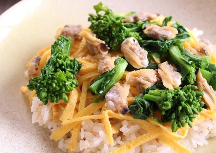 Recipe of Perfect Spring Special Chirashizushi with Manila Clams and Broccolini