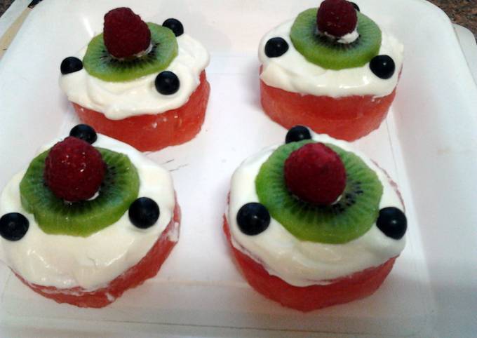Ladybirds Watermelon Cup Cakes .