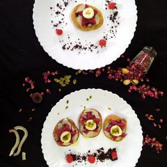 A picture of Beetroot Curd Halwa With Rabdi.