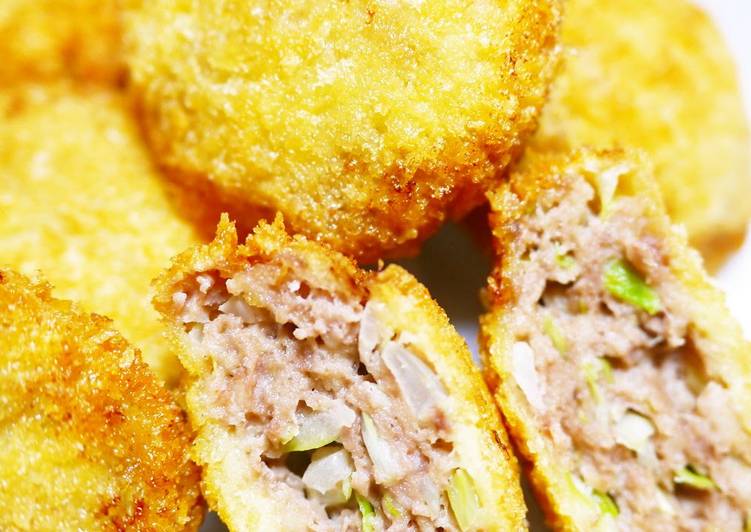 Recipe of Super Quick Homemade Freezable Minced Cabbage &amp; Beef Cutlets for Bento