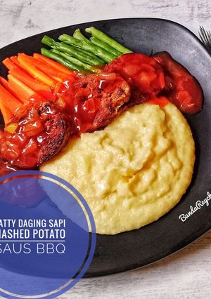 Foto resep 866. 🥩 Patty Daging Sapi Mashed Potato Saus BBQ