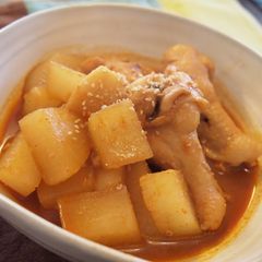 Korean Simmered Chicken Wings and Daikon Radish A picture of Korean Simmered Chicken Wings and Daikon Radish.