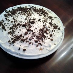 A picture of Chocolate Mousse Pie With Peanut Butter Cookie Crust.