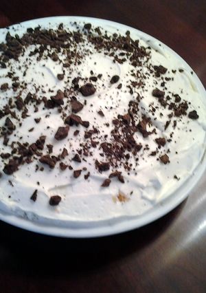 A picture of Chocolate Mousse Pie With Peanut Butter Cookie Crust.