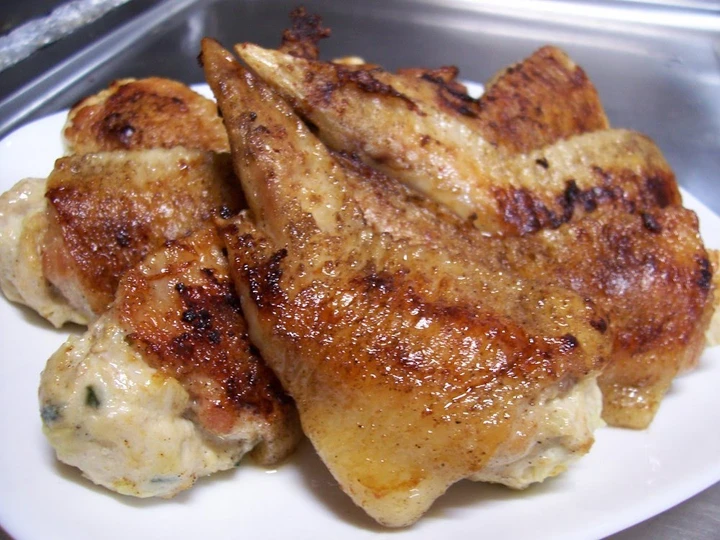 Recipe Pan Fried, Not Deep Fried Stuffed Chicken Wings (Chicken "Gyoza") the  Makes Drooling Really delicious