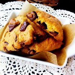 A picture of Crispy Chocolate Scones Made with Pancake Mix.