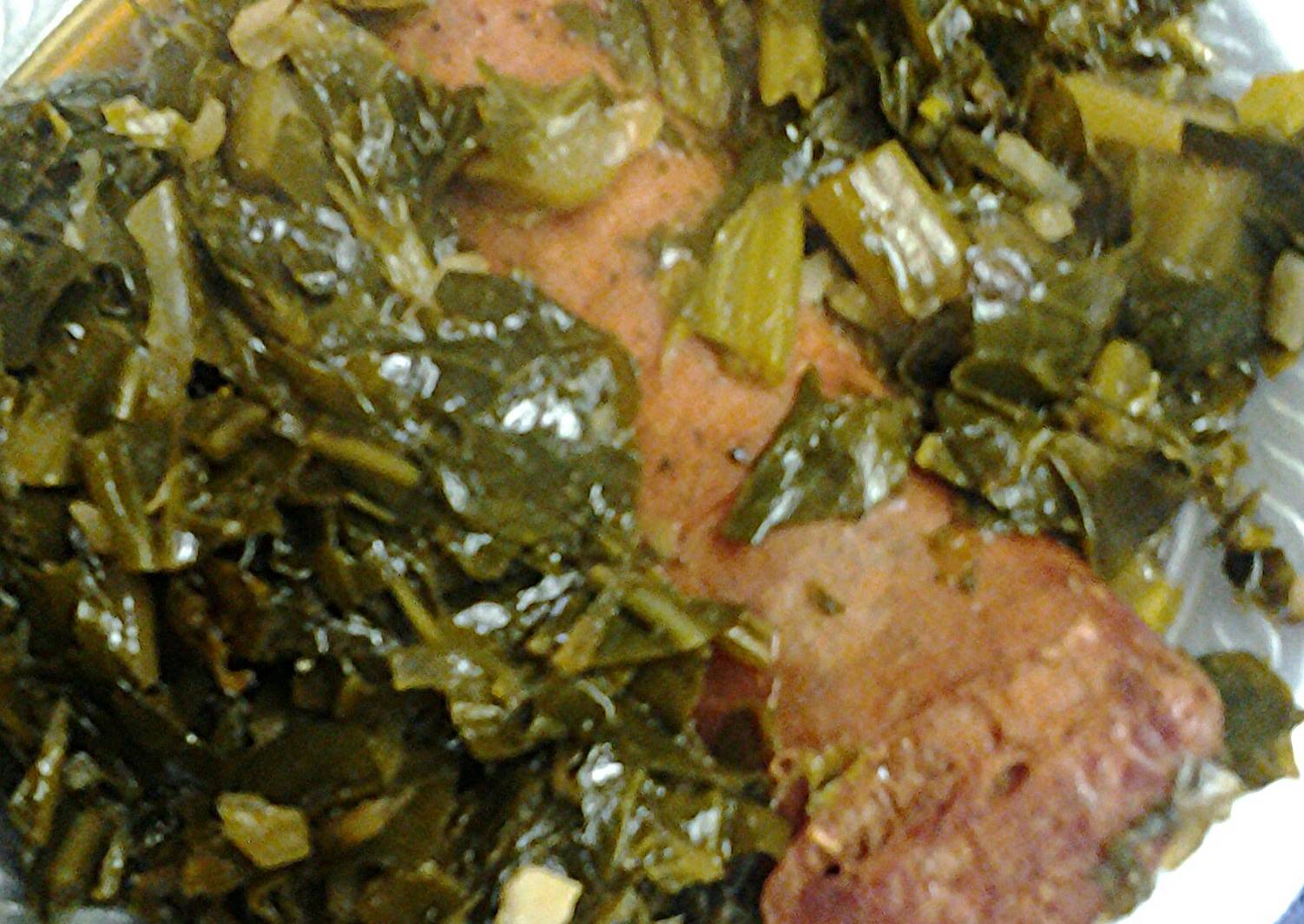 Smoked sausage with collard greens Recipe by skunkmonkey101 Cookpad