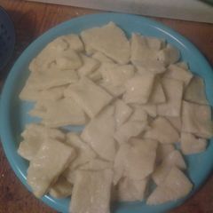 A picture of Homemade Spatzel - egg noodles.