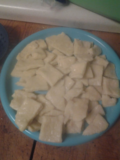 A picture of Homemade Spatzel - egg noodles.