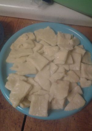A picture of Homemade Spatzel - egg noodles.