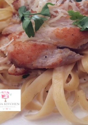 صورة لوصفة اسهل فوتشيني بالدجاج  💖🍝