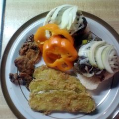 A picture of Jamaican jerk hamburgers.