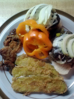 A picture of Jamaican jerk hamburgers.
