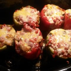 A picture of Crockpot stuffed peppers.