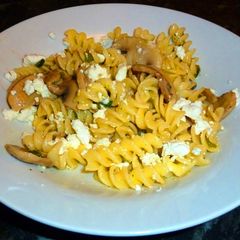 A picture of Giota's different fusilli and mushroom.