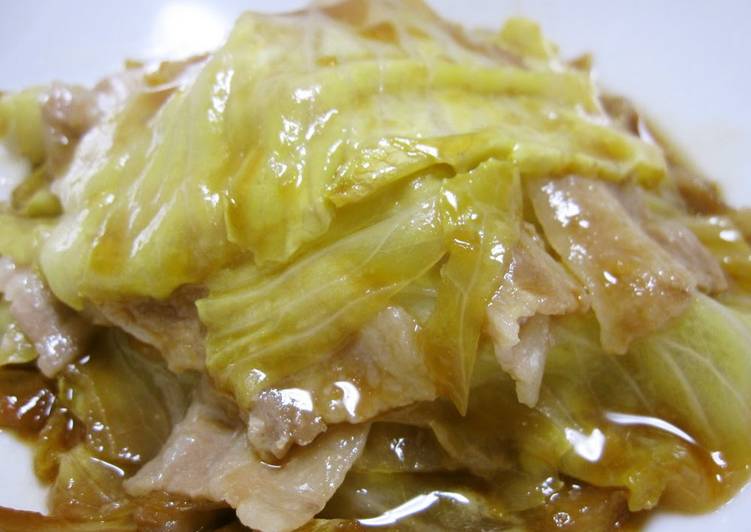 Recipe of Perfect Layered and Steam-Cooked Cabbage and Pork with Oyster Sauce