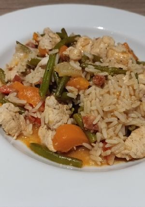 A picture of Hairy Bikers All-In-One Spicy Pork and Rice.