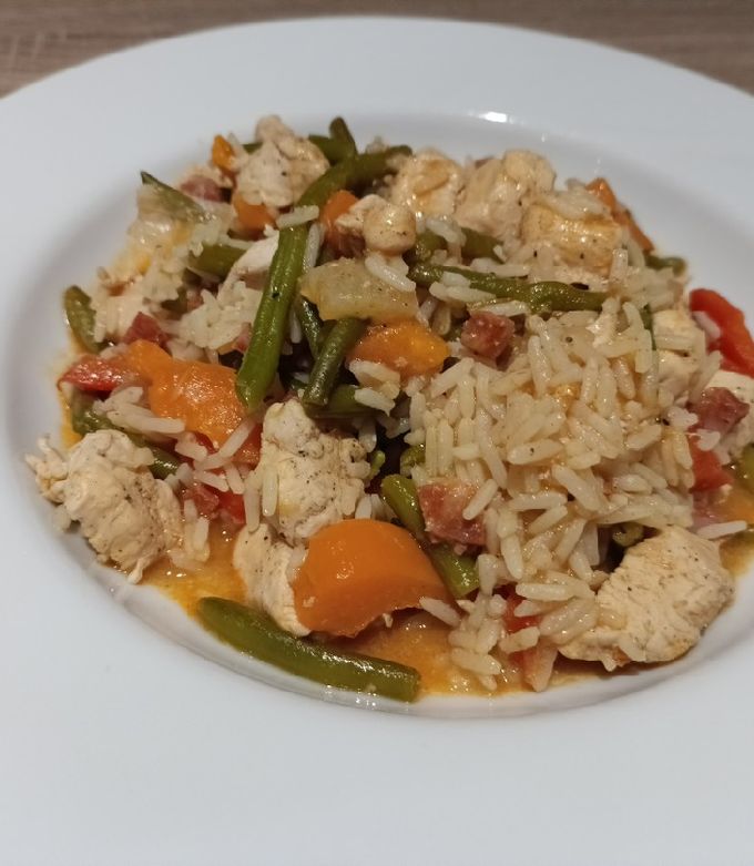 A picture of Hairy Bikers All-In-One Spicy Pork and Rice.
