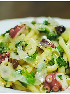 A picture of Chilled Octopus and Celery Pasta.