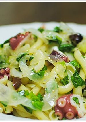 A picture of Chilled Octopus and Celery Pasta.