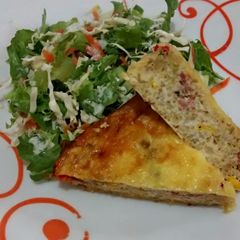 A picture of Crustless Quinoa, Vegetables and Bacon Quiche.
