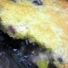 A picture of Blueberry peach cobbler.