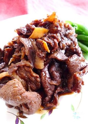 A picture of Wine Simmered Beef with Ginger and Brown Sugar.