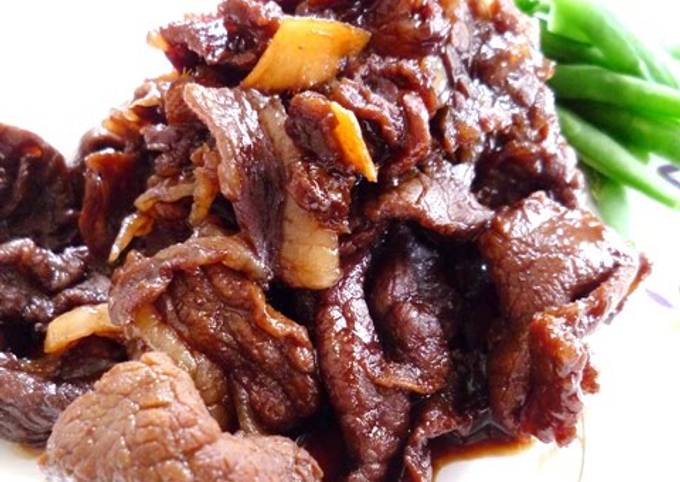 Easiest Way to Make Quick Wine Simmered Beef with Ginger and Brown Sugar