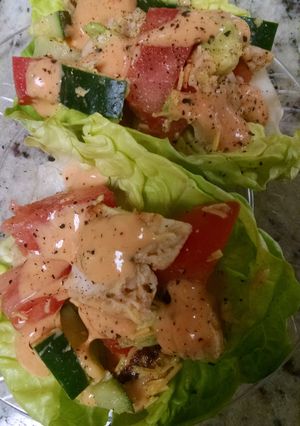 A picture of Grilled Chicken Lettuce Wraps.