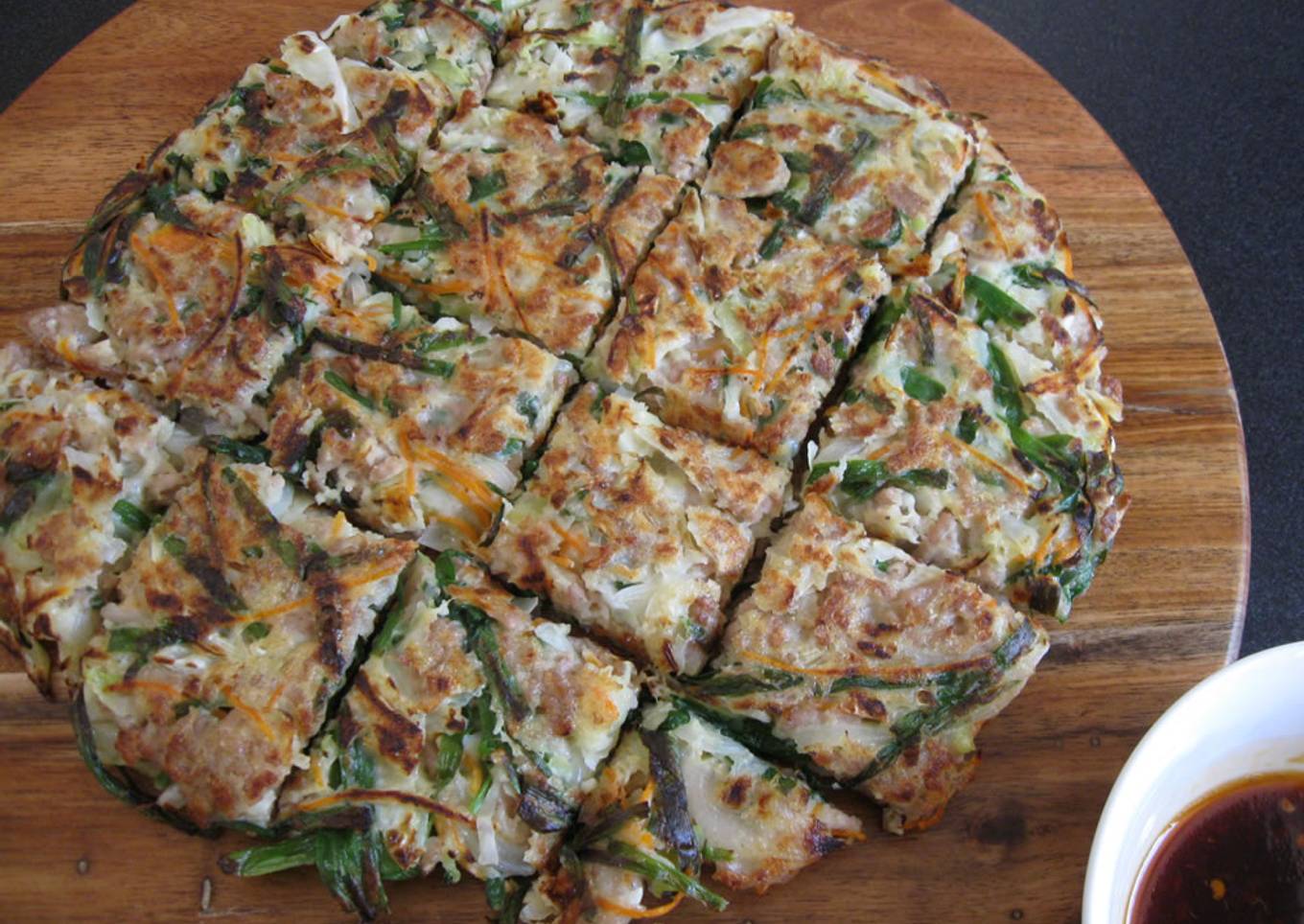 Okonomiyaki with Garlic Chives