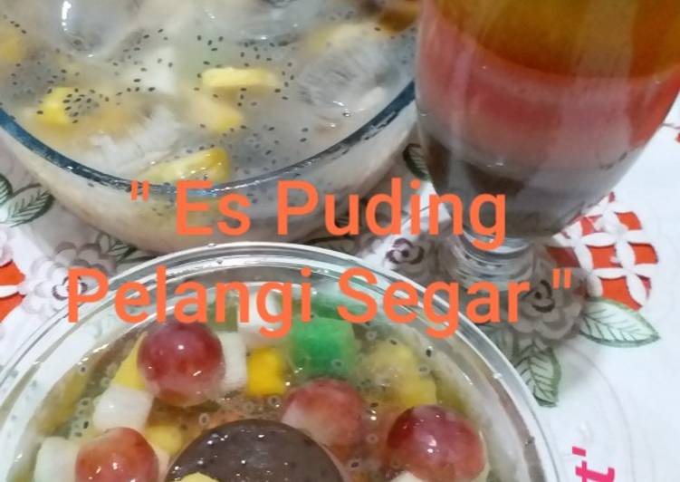 Langkah Mudah untuk Membuat &#34;Es Puding Pelangi Segar&#34;, Lezat Sekali