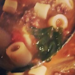 A picture of Italian Lentil Soup with Hot Sausage and Escarole.