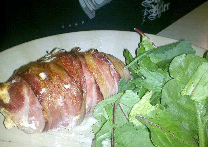 Bacon wrapped stuffed chicken breast