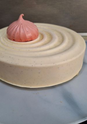 Une photo de Entremet rhubarbe vanille