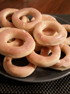 A picture of Baked glazed doughnuts.