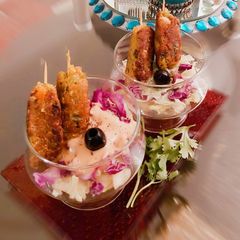 A picture of Cocktail Veg Sheekh kebabs.