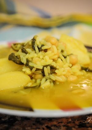 Una foto de Arroz con acelgas
