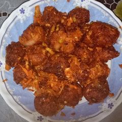 A picture of Veg Manchurian dry.