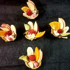 A picture of Strawberry fruit canapés.