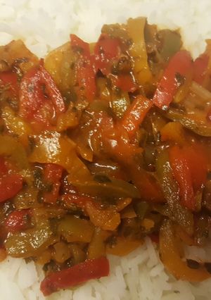 Une photo de Riz & son trio de poivrons