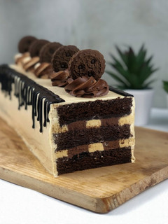 Foto resep Resep Peanut Butter Chocolate Log Cake